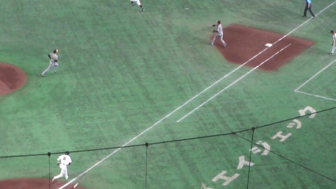 阪神 大山悠輔のキャッチによる、363のダブルプレー　巨人 vs 阪神　2024年7月17日(水) 東京ドーム