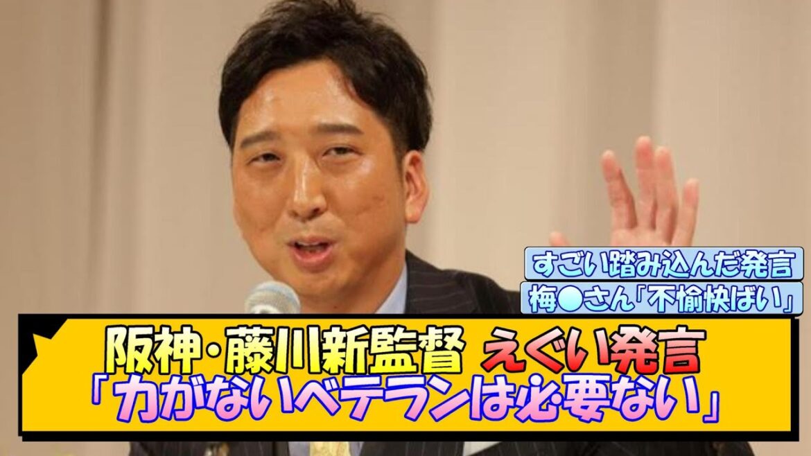阪神・藤川新監督 えぐい発言「力がないベテランは必要ない」【なんJ/2ch/5ch/ネット 反応 まとめ/阪神タイガース/岡田監督/藤川球児/梅野隆太郎】