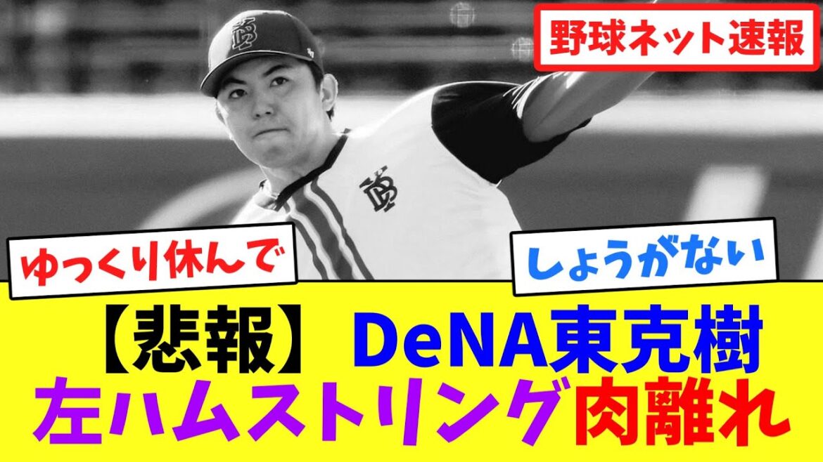 【悲報】DeNA東克樹、左ハムストリング肉離れ【ネット反応集】