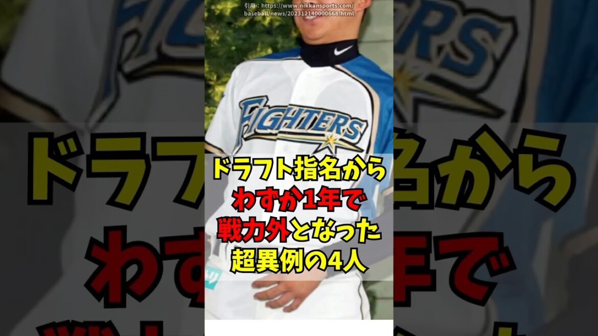 ドラフト指名からわずか1年で戦力外の４選手【日ハム・オリックス等】
