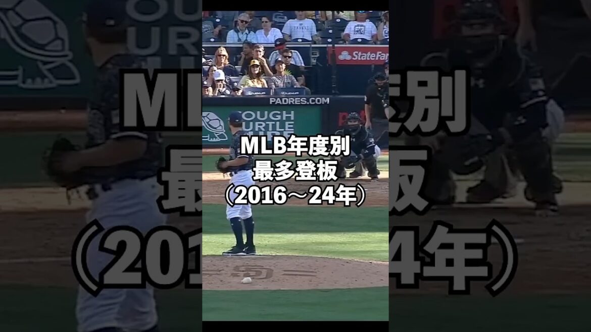 MLB年度別最多登板(2016〜2024年)#shorts #mlb