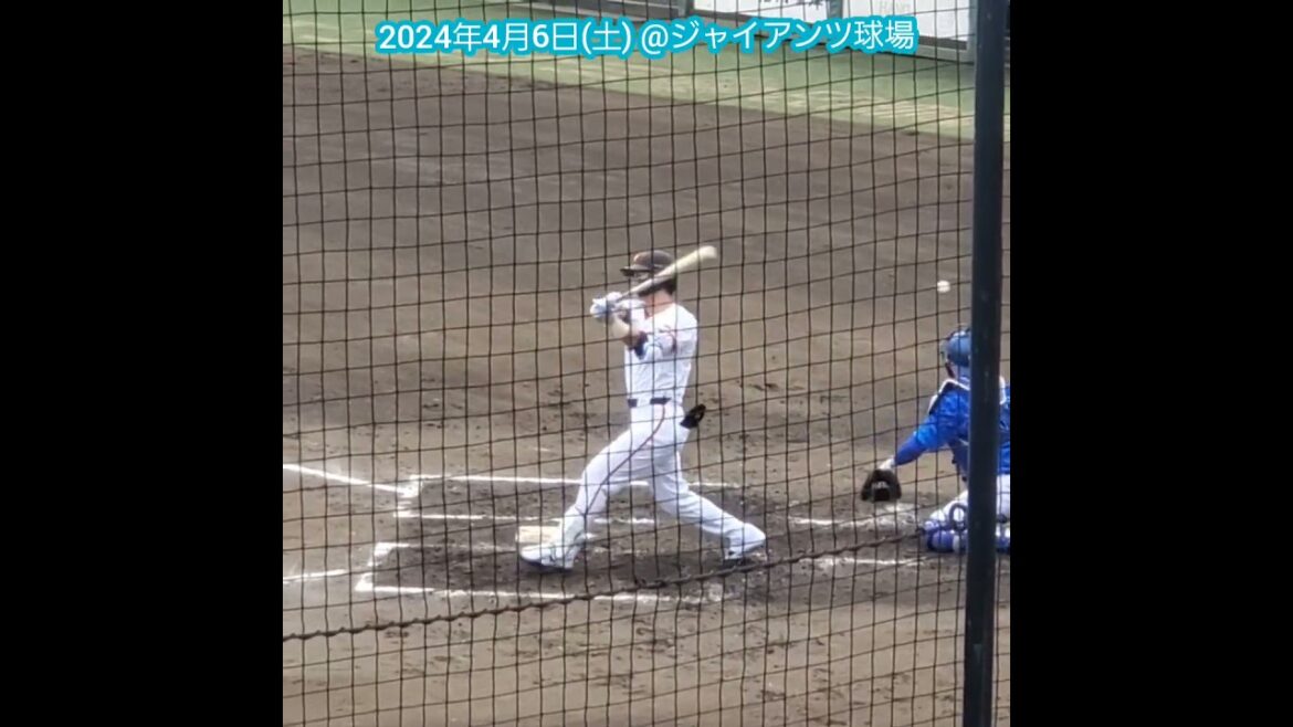 20240406　郡拓也の打撃フォーム　#shorts　読売ｼﾞｬｲｱﾝﾂ(巨人)@読売ｼﾞｬｲｱﾝﾂ球場［ｲｰｽﾀﾝ･ﾘｰｸﾞ 2軍戦］G球場