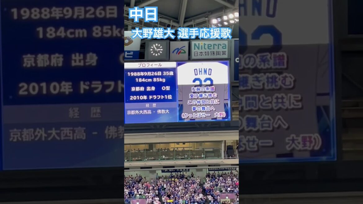 #dragons #大野雄大 選手応援歌