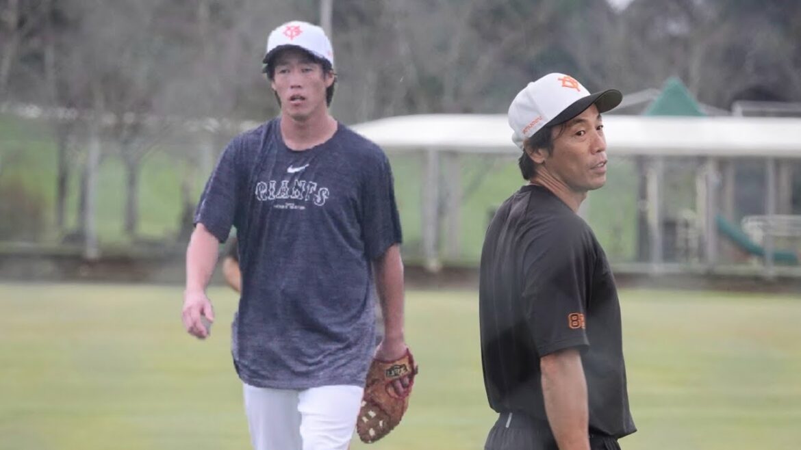 フェニックスリーグ巨人　重信慎之介　外野守備練習(2024-1019)