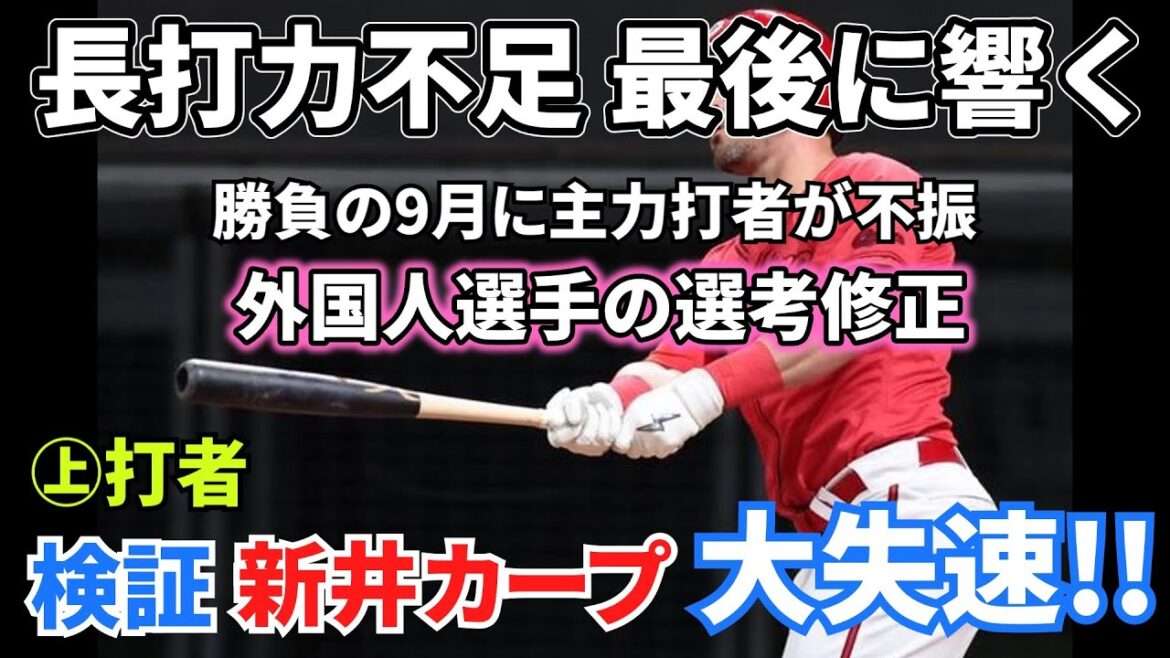 【鯉ばな:ep27】【検証 新井カープ大失速!! ㊤打者】勝負の9月に主力打者が不振。外国人選手の選考修正へ。長打力不足最後に響く。 【鯉ばな:ep27】【検証 新井カープ大失速!! ㊤打者】勝負の9月に主力打者が不振。外国人選手の選考修正へ。長打力不足最後に響く。