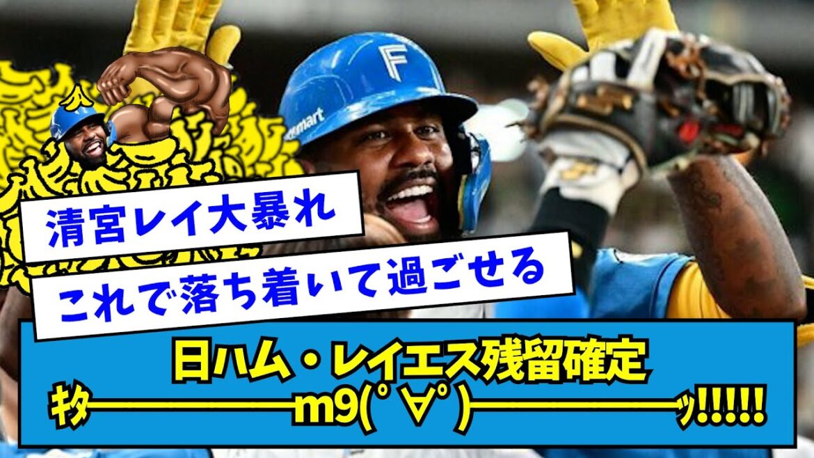 【本人もコメント】日ハム・レイエス残留確定、ｷﾀ━━━━━m9( ﾟ∀ﾟ)━━━━━ｯ!!!!!【なんJ反応】