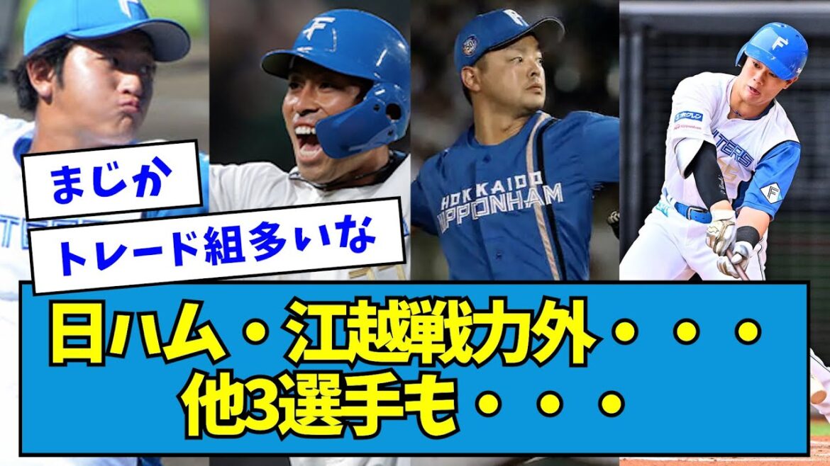 【戦力外】日ハム・江越大賀、黒木優太、福田光輝が戦力外・・・安西叶翔には育成契約打診【なんJ反応】