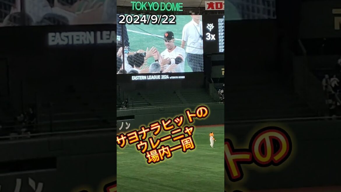 【GIANTS】 #ウレーニャ サヨナラヒットで場内一周でハイタッチ🫸🫷 #shorts #巨人 #ジャイアンツ #プロ野球