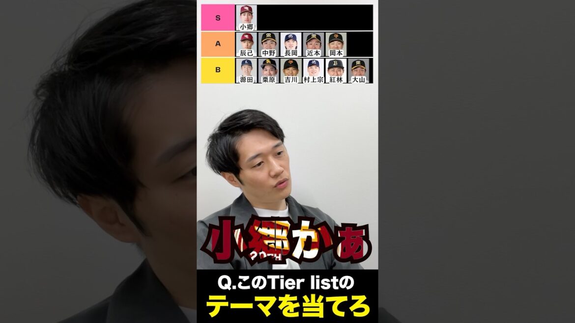 プロ野球tier #tierlist #プロ野球 #小郷裕哉 #中野拓夢 #長岡秀樹 #近本光司 #岡本和真 #村上宗隆