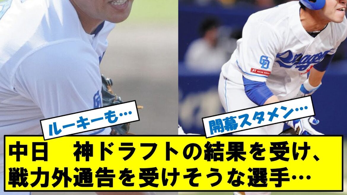 中日ドラゴンズ　神ドラフトの結果を受け、戦力外通告を受けてしまいそうな選手・・・