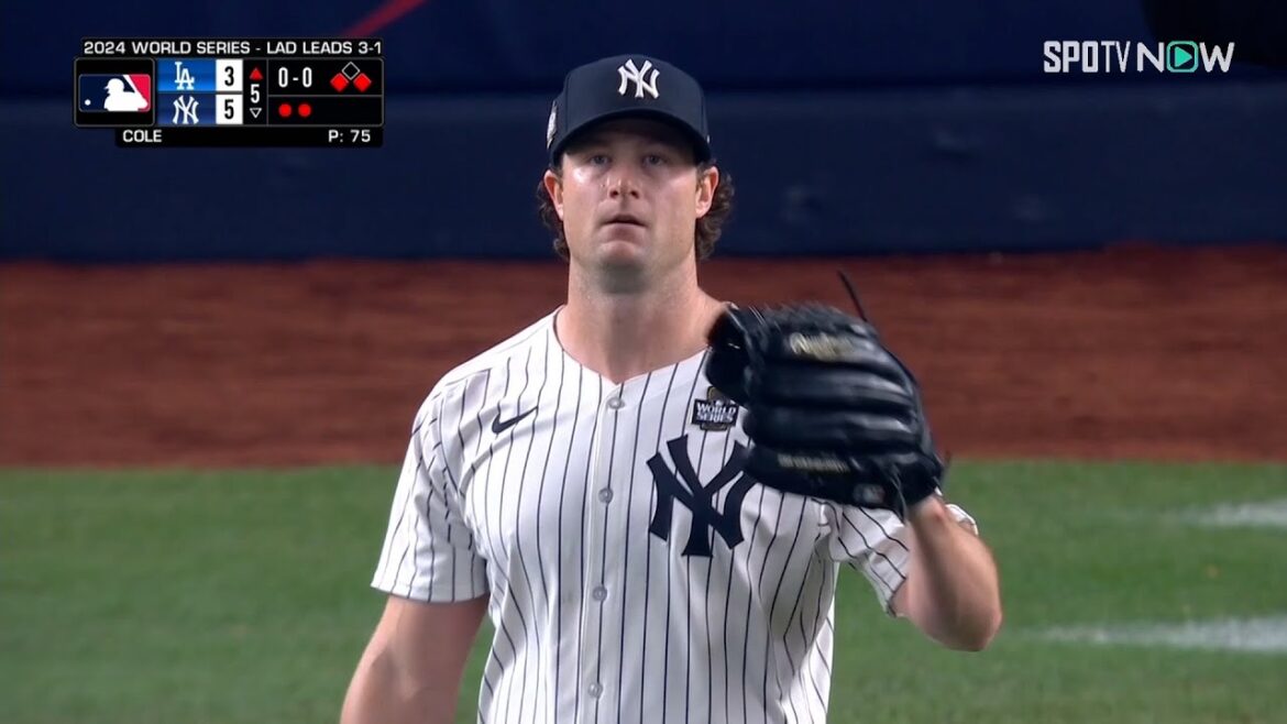 【ヤンキース・コール 5回にまさかの5失点!】試合の流れが大きく変わる!ここまで好投を見せるも味方の2つのエラー、ドジャースの3連打で一気に同点! 【ヤンキース・コール 5回にまさかの5失点!】試合の流れが大きく変わる!ここまで好投を見せるも味方の2つのエラー、ドジャースの3連打で一気に同点!