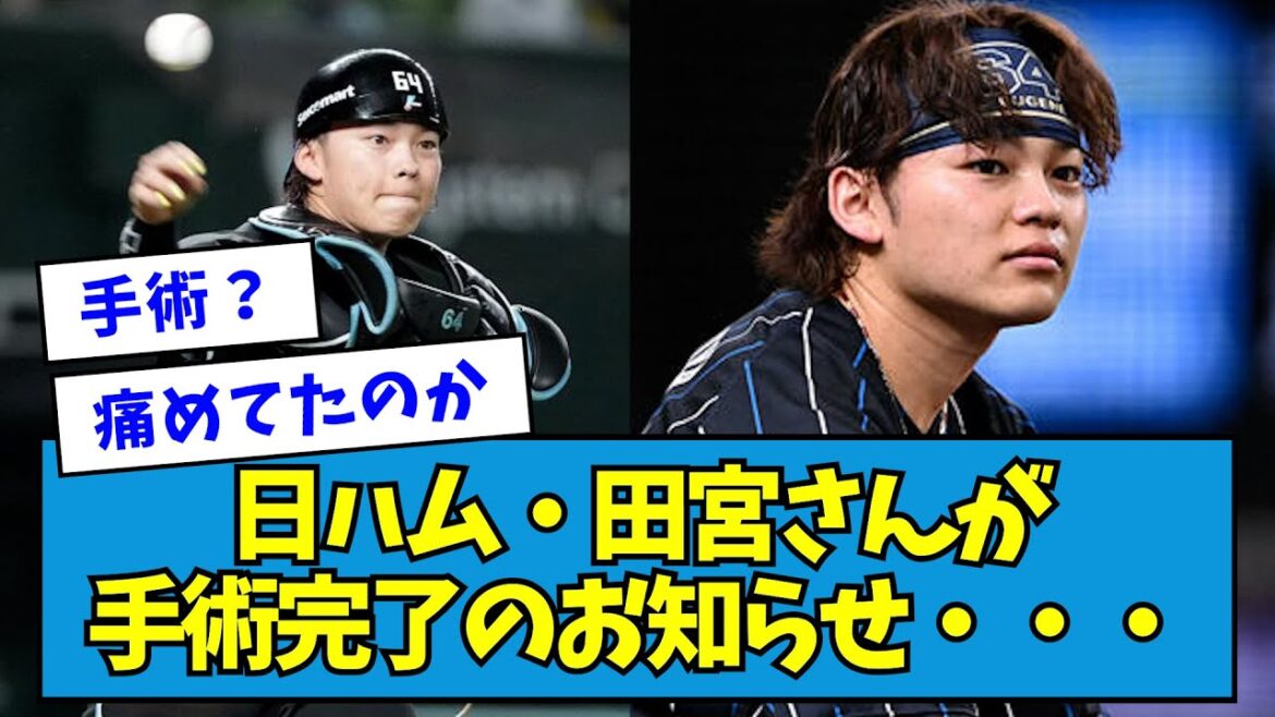 【悲報??】日ハム・田宮さんが手術完了のお知らせ・・・【なんJ反応】 【悲報??】日ハム・田宮さんが手術完了のお知らせ・・・【なんJ反応】