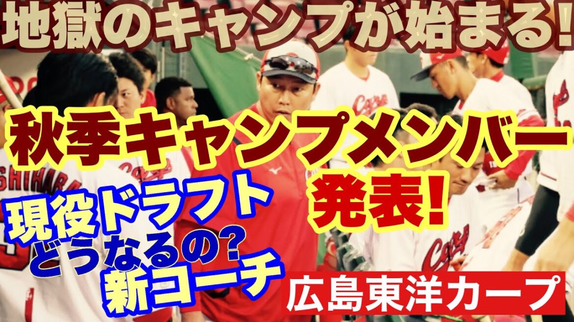 【広島東洋カープ】秋季キャンプメンバー発表！　大きな驚きはありませんでしたが、それでも来シーズンに向けての始動は嬉しいですねえ・・・　【新井貴浩】【カープ】