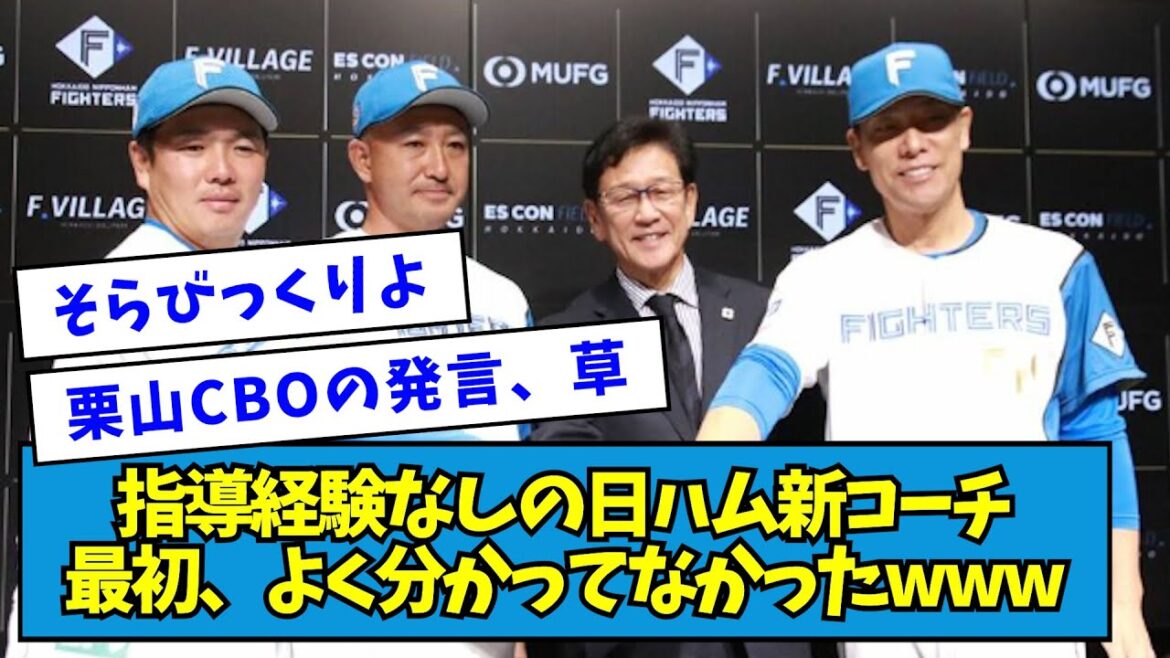 【驚き】指導経験なしの日ハム新コーチ最初、よく分かってなかったwww【なんJ反応】