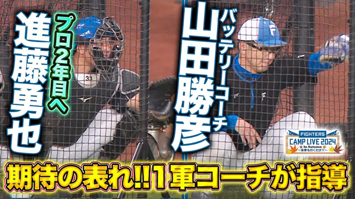 進藤勇也&山田勝彦バッテリーコーチ 1軍でみっちりとキャッチング練習<11/1ファイターズ秋季キャンプ2024> 進藤勇也&山田勝彦バッテリーコーチ 1軍でみっちりとキャッチング練習<11/1ファイターズ秋季キャンプ2024>
