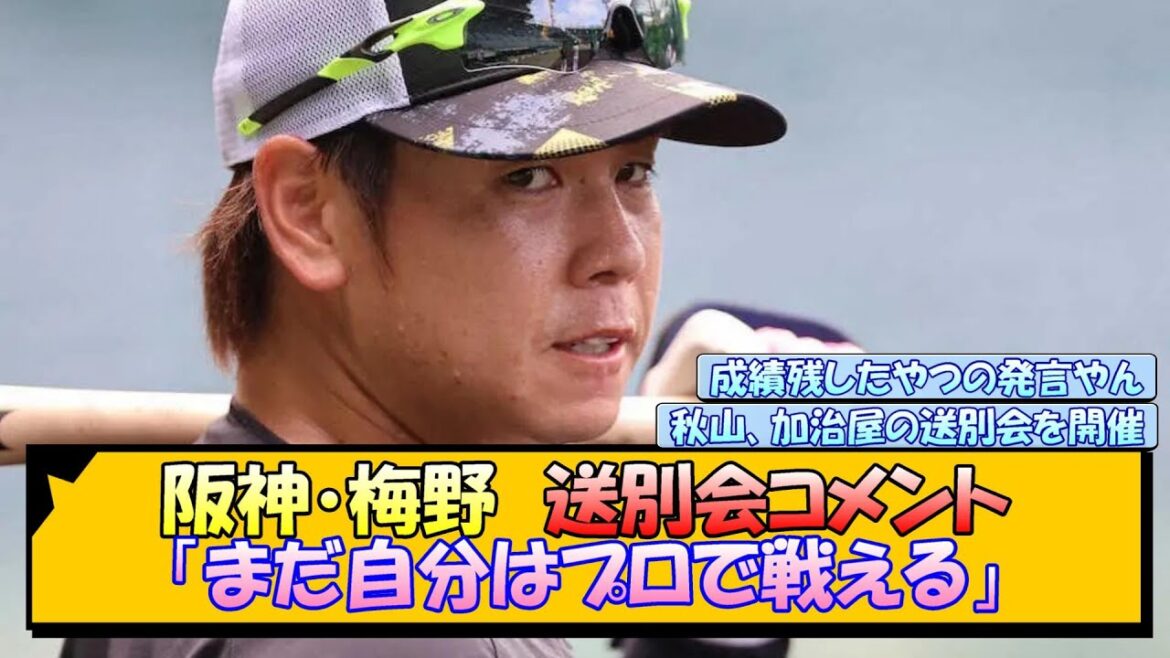 阪神・梅野　送別会コメント「まだ自分はプロで戦える」【なんJ/2ch/5ch/ネット 反応 まとめ/阪神タイガース/岡田監督/梅野隆太郎/秋山拓巳/加治屋蓮】