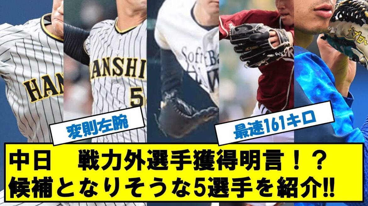 中日ドラゴンズ　井上監督が戦力外からの獲得を明言！？候補となる5選手を紹介！！