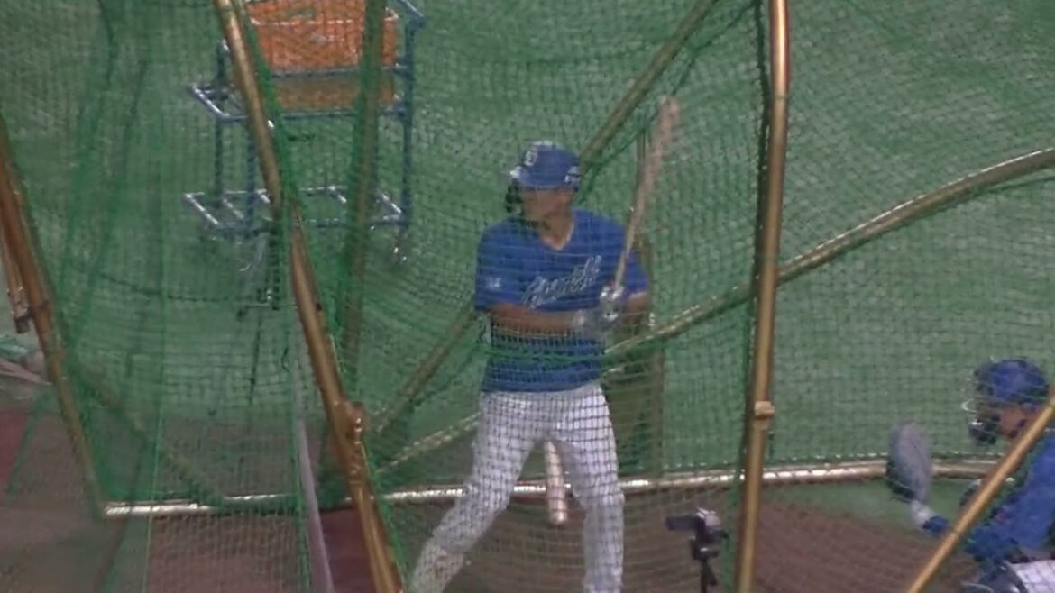 中日 川越誠司のフリーバッティング（2024年8月23日 読売ジャイアンツ 対 中日ドラゴンズ）