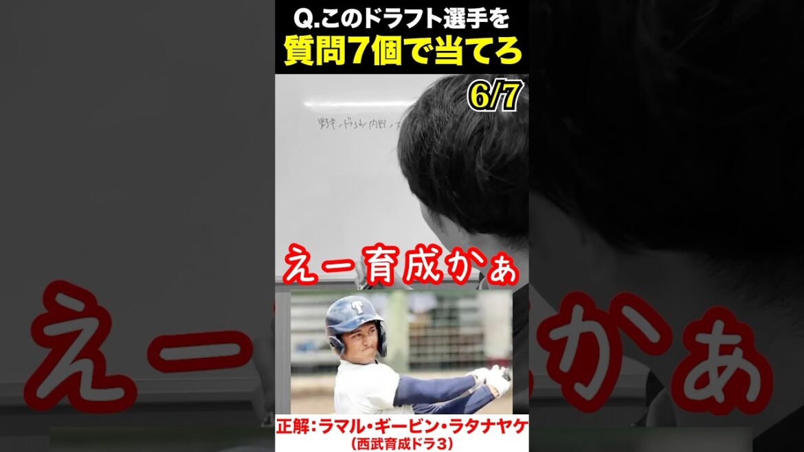 ドラフト選手アキネーター #ラマルギービンラタヤナケ #プロ野球 #アキネーター #ドラフト