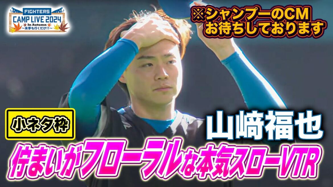 【スーパースローの無駄遣い】山﨑福也のフローラルなシーンに本気のスローVTR＜11/2ファイターズ秋季キャンプ2024＞