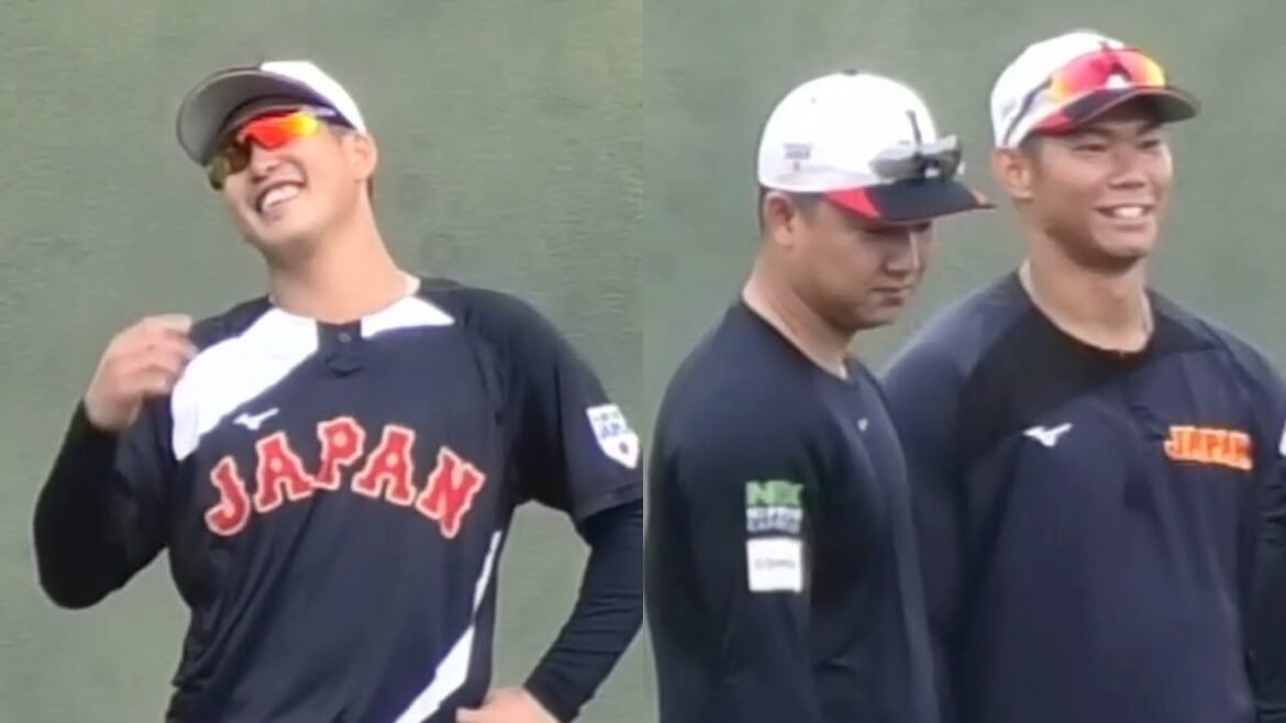 侍ジャパン小園海斗&坂倉将吾の試合前アップ！2人とも笑顔！坂倉将吾はいたずら大好き！2024年11月5日