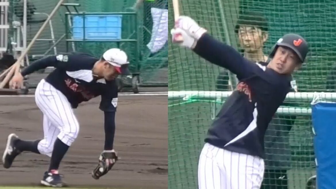 侍ジャパン小園海斗のセカンド守備&バッティング練習！2024年11月5日