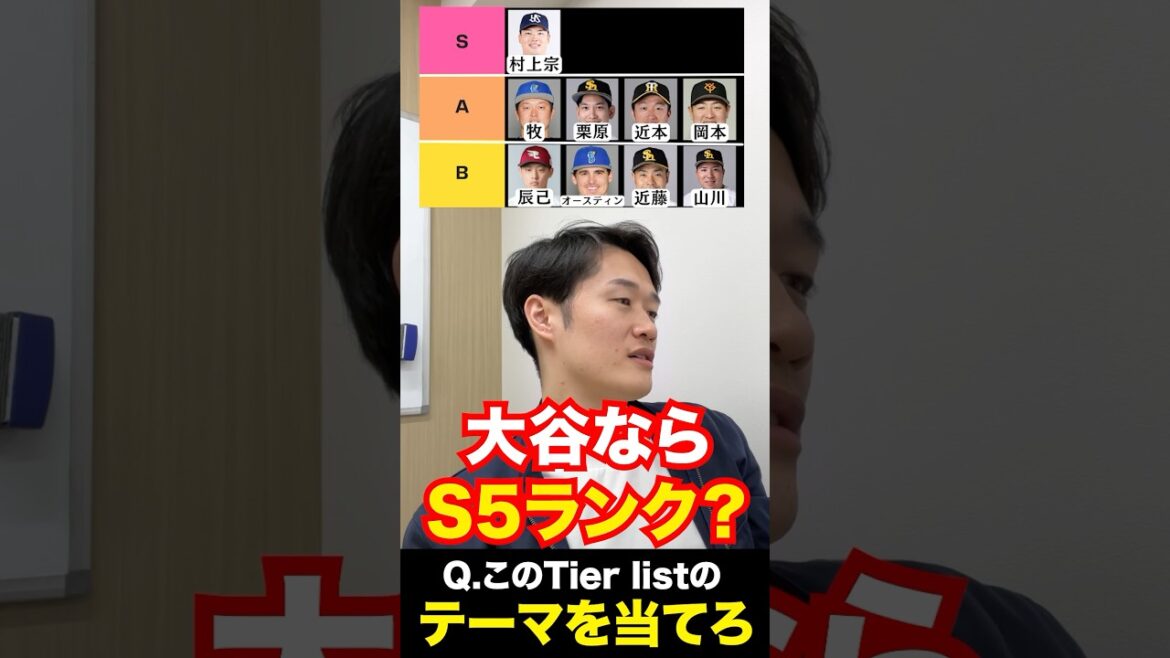 プロ野球tier #tierlist #プロ野球 #大谷翔平 #村上宗隆 #牧秀悟 #栗原陵矢 #近藤健介 #山川穂高