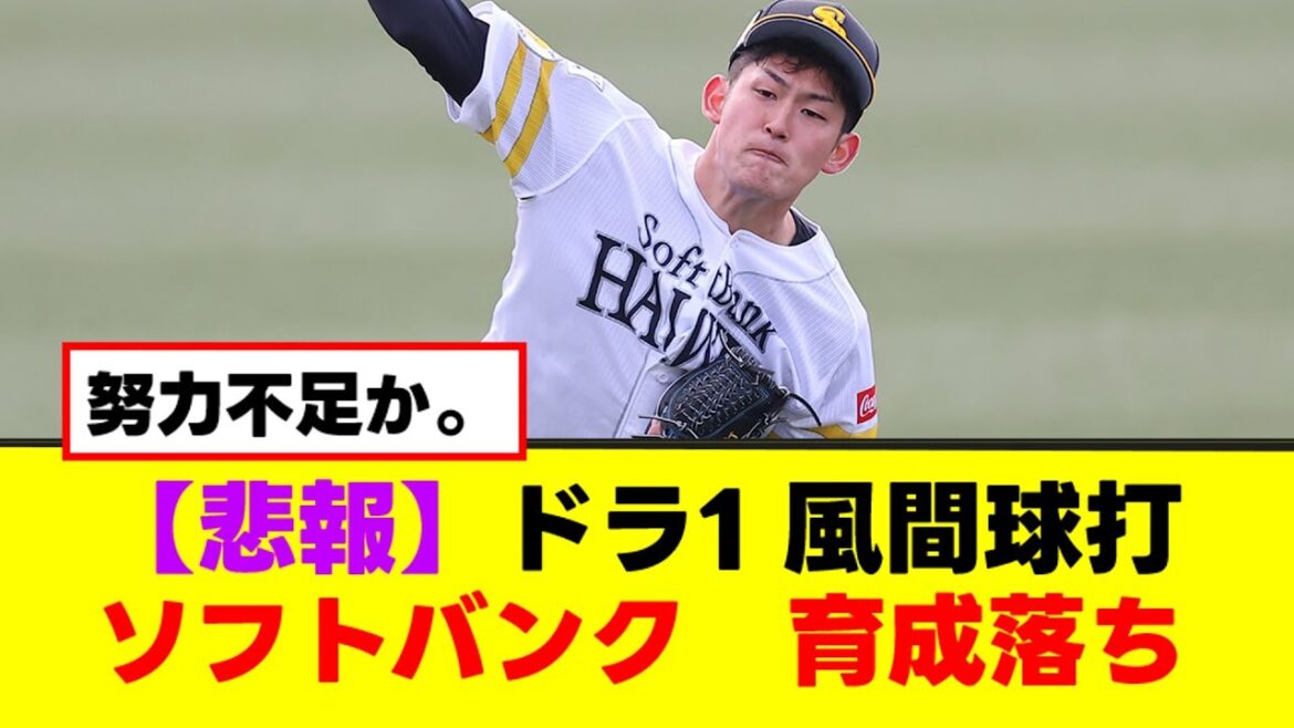 【悲報】ソフトバンク元ドラ1の風間球打が育成落ちへ！【なんJまとめ】【2ch 5ch】