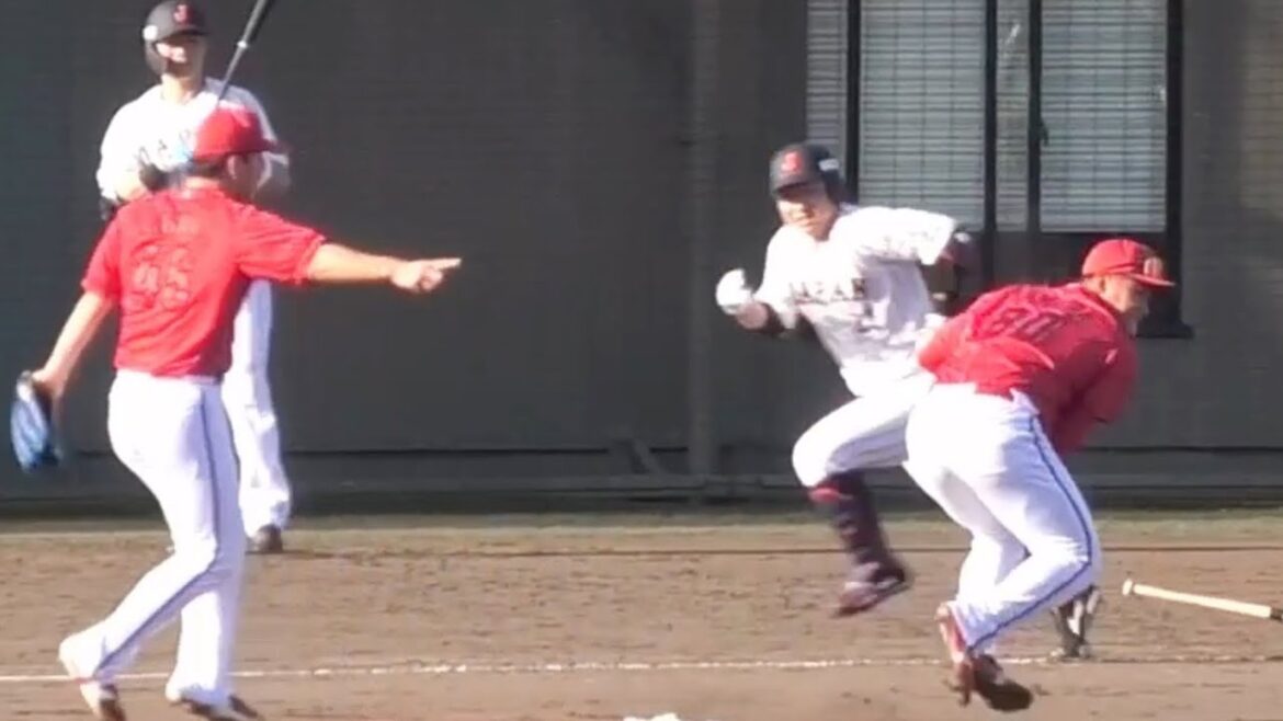 【タイブレーク編】広島東洋カープvs侍ジャパン練習試合 田村の鮮やかなチャージでカープがタイブレークを制す！SOKKENスタジアム 2024年11月5日