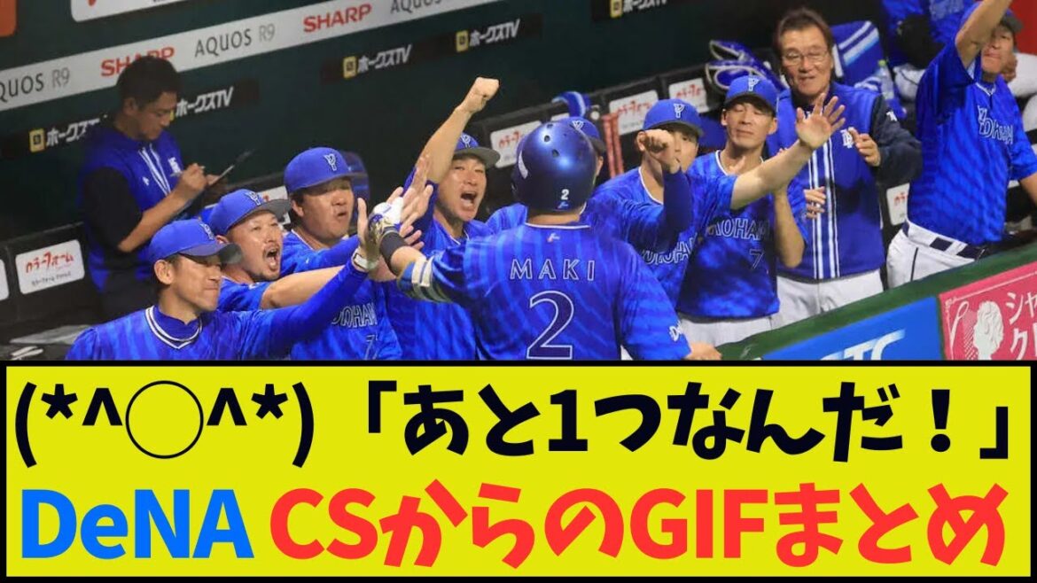 【あと1つなんだ!】DeNAベイスターズCSからのGIFまとめ 【あと1つなんだ!】DeNAベイスターズCSからのGIFまとめ