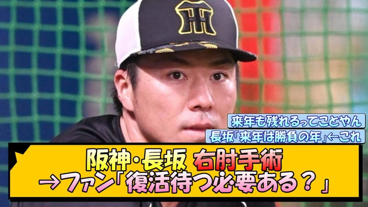 阪神・長坂 右肘手術→ファン「復活待つ必要ある？」【なんJ/2ch/5ch/ネット 反応 まとめ/阪神タイガース/岡田監督】
