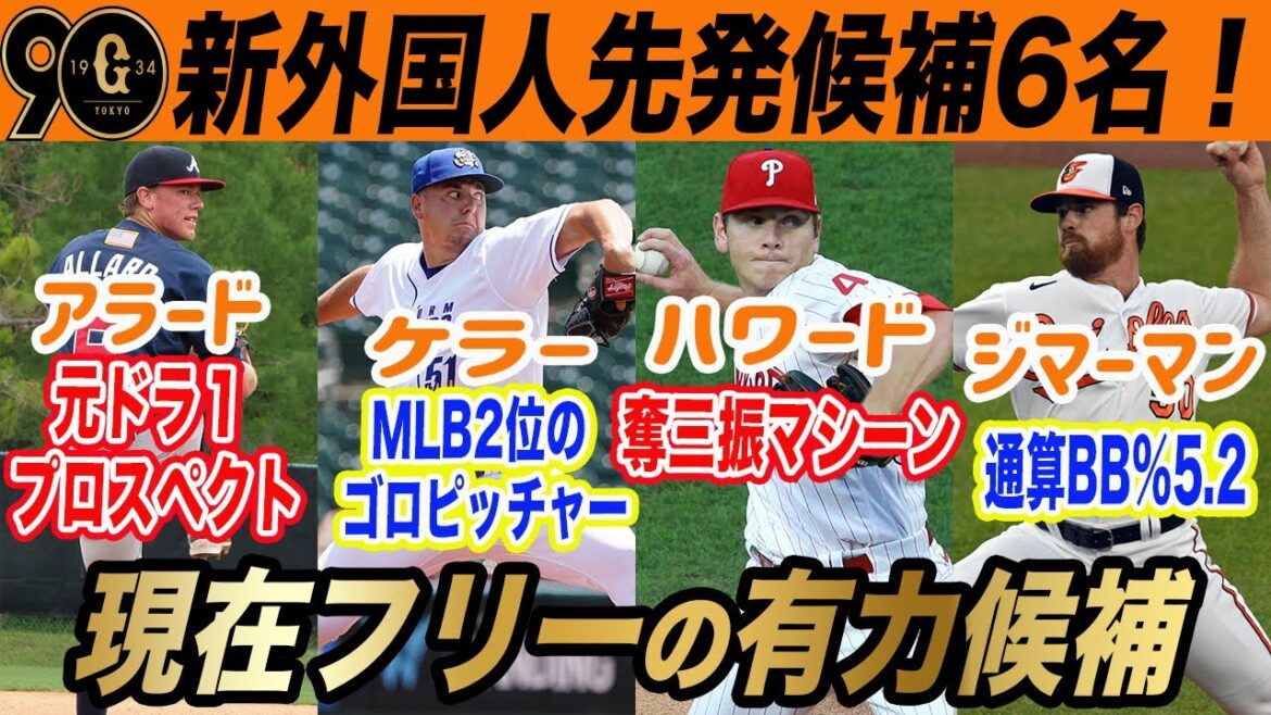 【巨人】新外国人候補!現在FA先発投手で来日の可能性も高い有力候補6名! 読売ジャイアンツ 【巨人】新外国人候補!現在FA先発投手で来日の可能性も高い有力候補6名! 読売ジャイアンツ