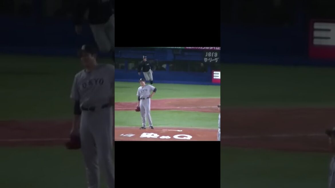 菅野智之〜高橋奎二の打球スパイクで止めようとして逆にヒットになってしまう（2024年4月11日 ヤクルトスワローズ 対 読売ジャイアンツ） #菅野智之