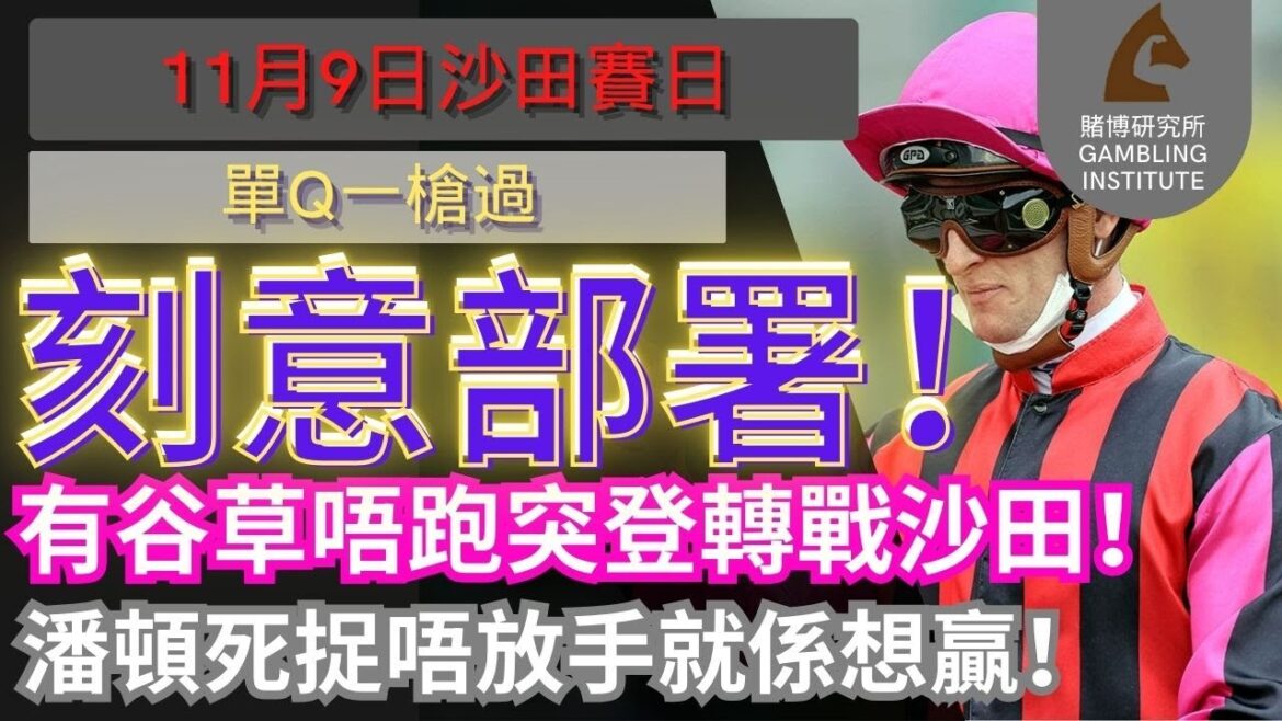 【賽馬貼士】11月9日 單Q一槍過｜刻意部署！有谷草唔跑突登轉戰沙田！潘頓死捉唔放手就係想贏！
