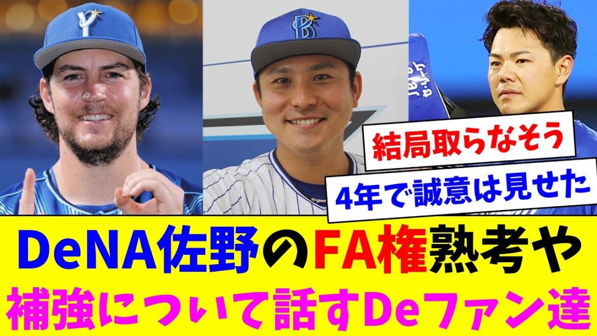 DeNA佐野はFA権熟考…バウアーライデル周平九里酒居岩田の調査ついて話すDeファン達