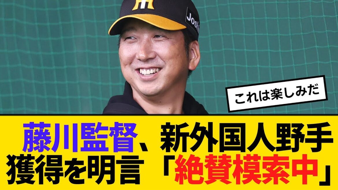 阪神・藤川監督、新外国人野手獲得を明言「絶賛模索中」　【ネットの反応】【反応集】