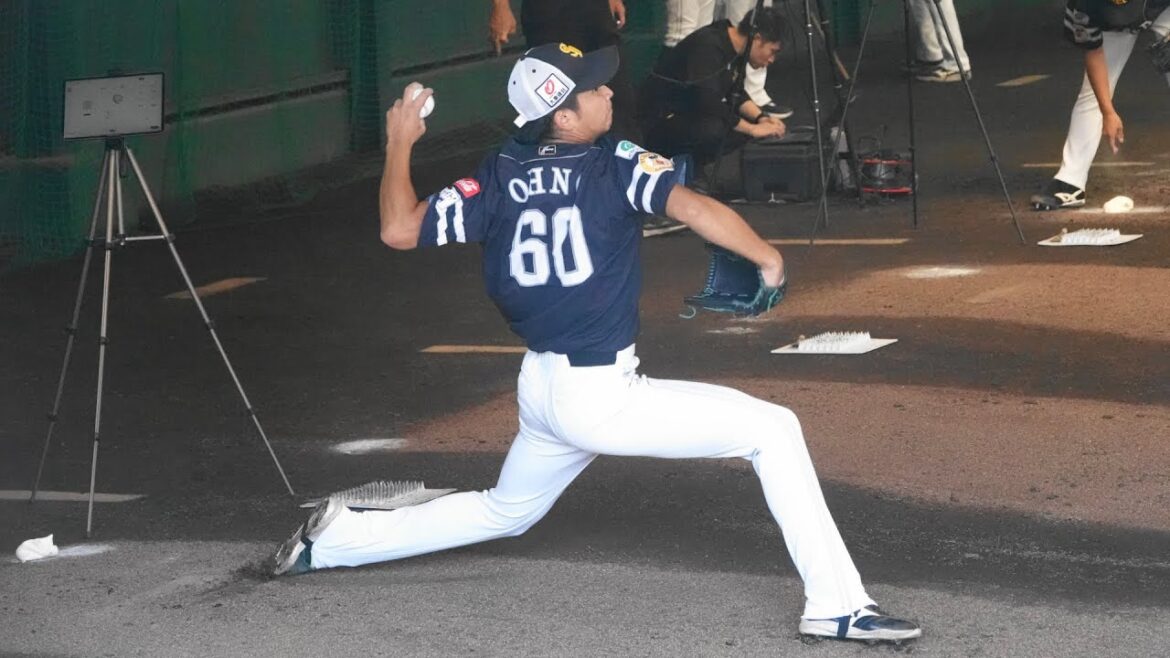 ホークス秋季キャンプ大野稼頭央ブルペン投球（2024 1106）