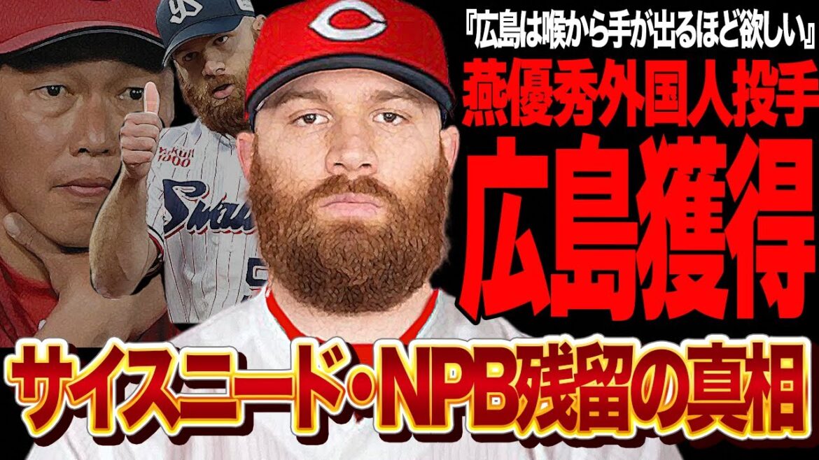 広島東洋カープがサイスニード獲得…昨季優秀な投球を披露した助っ人外国人を渇望する苦しすぎる球団事情に驚きを隠せない…東京ヤクルトスワローズを放出されたサイスニードが日本残留の真相が…【プロ野球】
