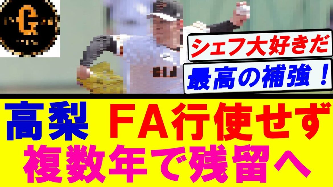【朗報】高梨雄平 巨人と複数年で残留へ！