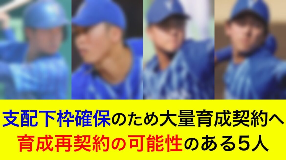 【昨季主力のあの選手も？】支配下枠確保のため大量育成契約へ。育成再契約の可能性のある5人の選手【横浜DeNAベイスターズ】