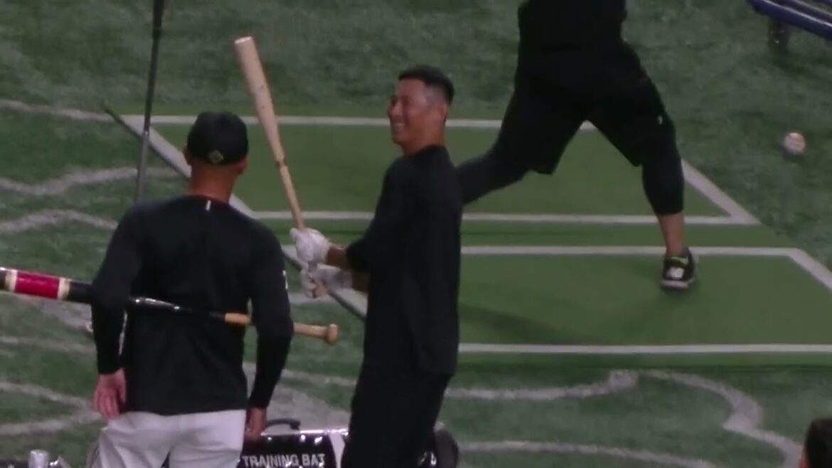 めっちゃ楽しそうな荻野貴司の練習姿【読売ジャイアンツ対千葉ロッテマリーンズ2024年6月4日】