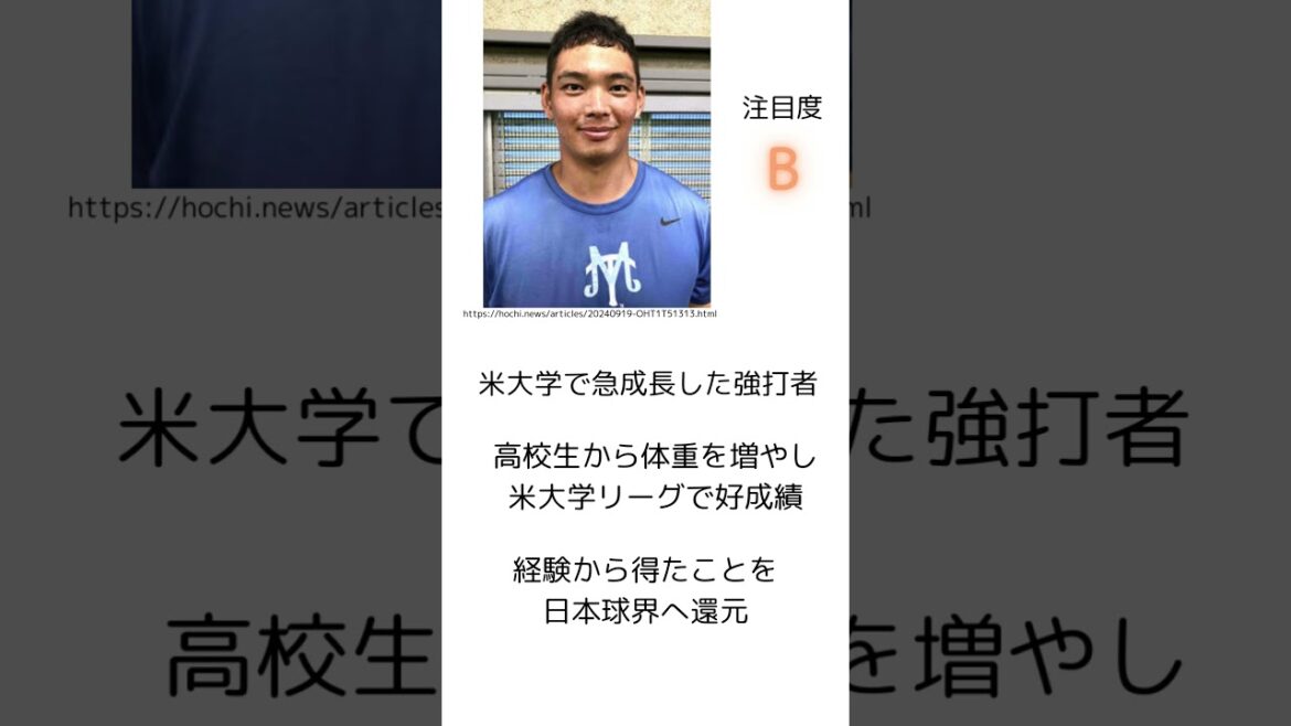 【2024ドラフト候補】ノースカロライナA&T州立大 根岸辰昇