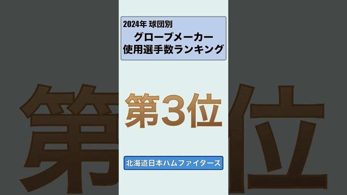 2024年北海道日本ハムファイターズグローブメーカー使用選手数ランキング #ファイターズ #日本ハム #北海道日本ハムファイターズ  #プロ野球 #グローブ #ランキング
