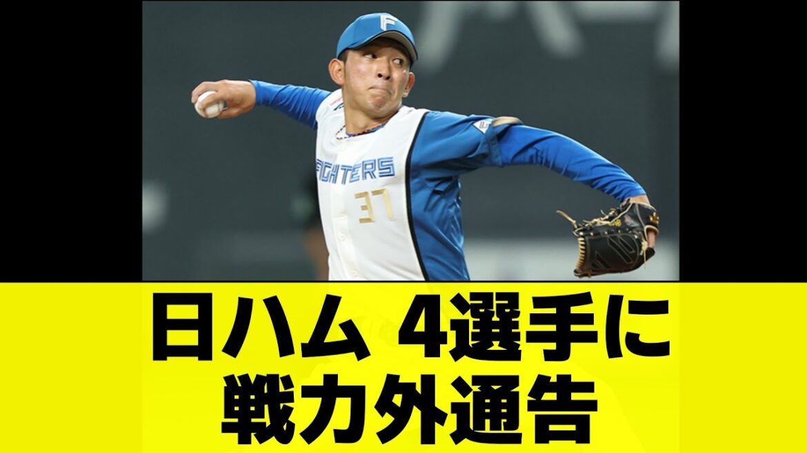 日ハム新たに4選手に戦力外通告