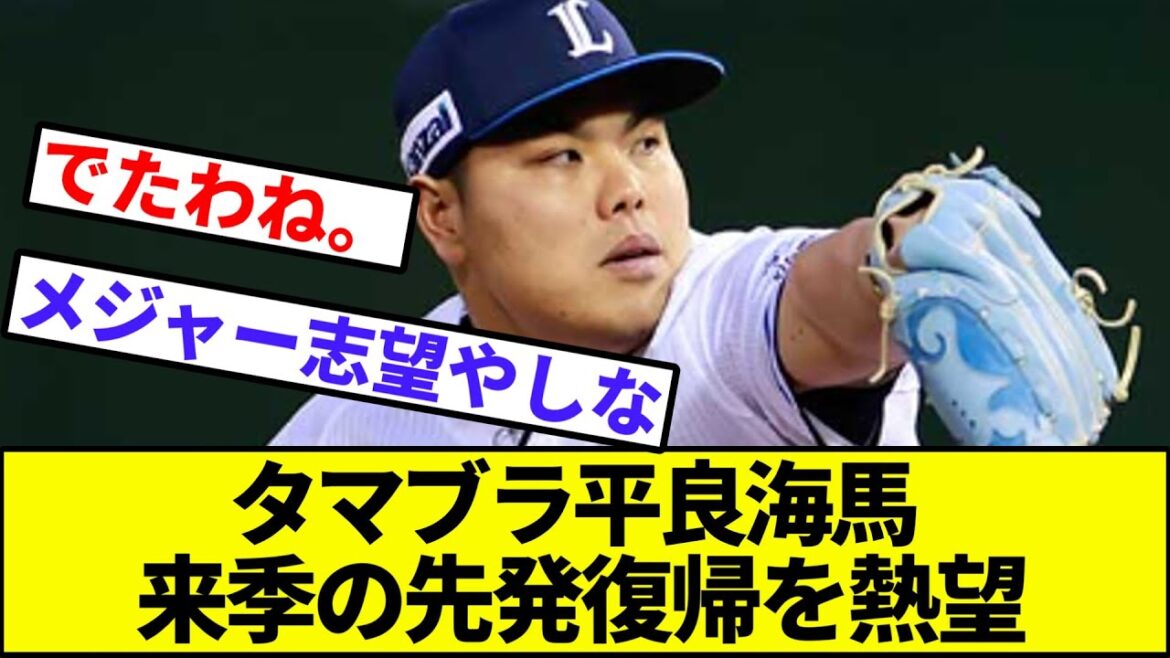【髙橋光成「・・・」】タマブラ平良海馬、来季の先発復帰を熱望【なんJ反応】【なんG反応】【プロ野球反応集】【2chスレ】【5chスレ】【西武ライオンズ】【侍ジャパン】