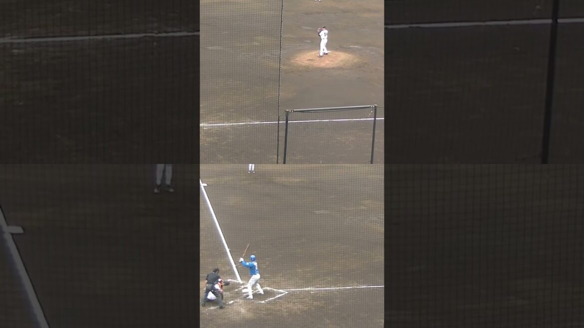 古川裕大を三振にとる直江大輔（2024年4月18日  読売ジャイアンツ対 日本ハムファイターズ 2軍） #直江大輔