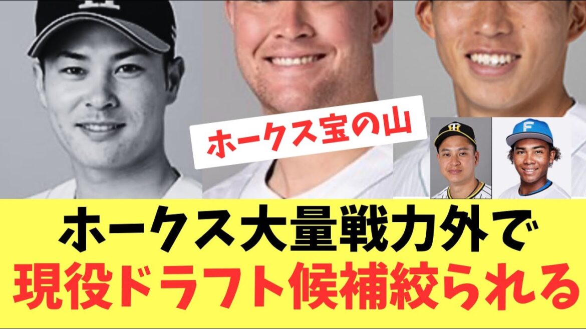 【ホークス】大量戦力外とドラフトで現役ドラフト選手絞られてくる 【ホークス】大量戦力外とドラフトで現役ドラフト選手絞られてくる