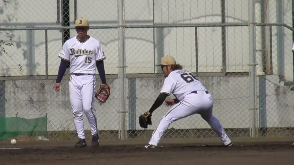 【プロ野球】2024.11.12　オリックス　秋季キャンプ　『投手　ゴロ捕球スロー』