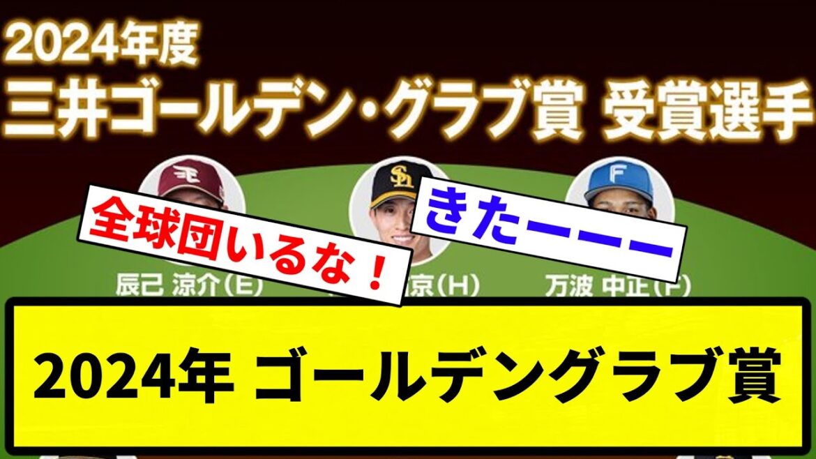 【ついに発表！！】2024年 ゴールデングラブ賞【プロ野球反応集】【1分動画】【プロ野球反応集】