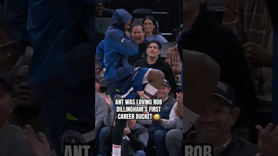 Anthony Edwards' reaction to Dillingham's first NBA points 🤣